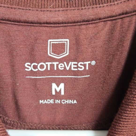 SCOTTeVEST Polo Shirt Mens Medium TEC Technology Pocket Travel pick Pocker Proof - Picture 4 of 13